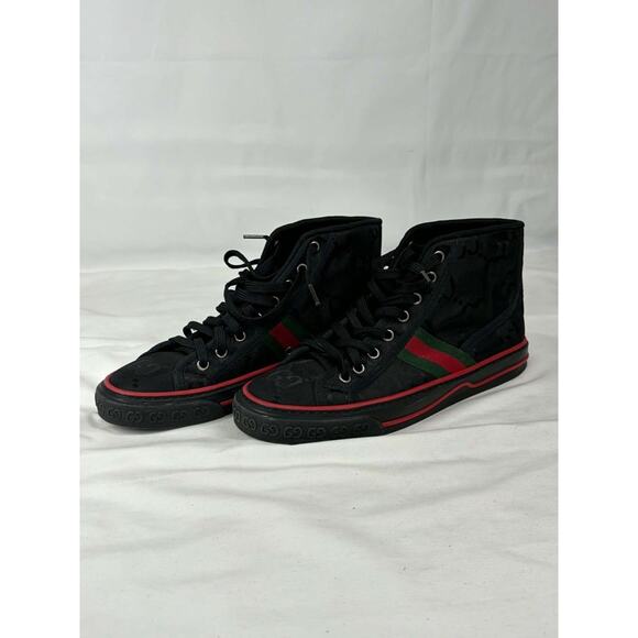 Gucci Tennis 1977 High Top GG Sneakers Black  US 9 SPB JA-364541 main image 13